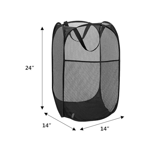 4Pcs Pop Up Laundry Hamper (3 Black with 1 Pink / 14 x 14 x 24 inches)