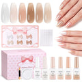 Beetles Nude Jelly Gel Polish Set with Chrome Powder (A - Sheer | Nude | Ballerina Dream)