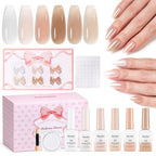 Beetles Nude Jelly Gel Polish Set with Chrome Powder (A - Sheer | Nude | Ballerina Dream)