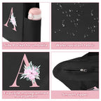 Tote Bag, A-Z Initial Monogrammed Waterproof Tote Bag, Bridesmaid Gifts for Women, Black and Pink (J, Black) (Black)