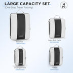 4 Set Compression Packing Cubes for Travel Essentials (Black)
