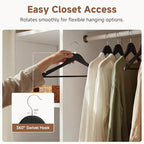 Wooden Coat Hangers (0.5"T (20 pack) / Matte Black)