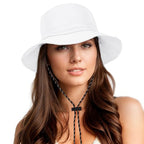 Waterproof Bucket Hats for Woman UPF 50+ Sun Hat White (White)