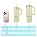 30 oz Insulated Tumbler Water Bottle with Handle (30 Ounces / Macaron Green)