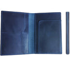 Albatross Leather Travel Passport Holder (Navy B)