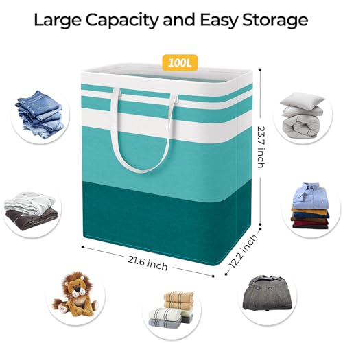 2 Pack Large Laundry Baskets (100L / Green)