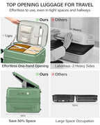 20 Inch Expandable Carry On Luggage 22x14x9 Airline Approved (Forest Green / 20 Inch EXT)