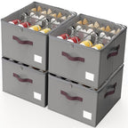 Shoe Organizer for Closet (Gray / 4 Pack)