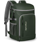 Cooler Backpack Insulated Leak Proof for Women Men Soft Cooler Bag (36 Cans / Leather Green)