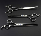 7" Dog Grooming Scissors Set with Rhinestone Accent (Silver)