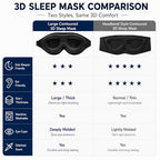 Sleep Mask with Deep Contoured Eye Cups (A1 Black)
