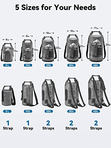 Dry Bag Waterproof Backpack with Phone Case (Black / 20L)