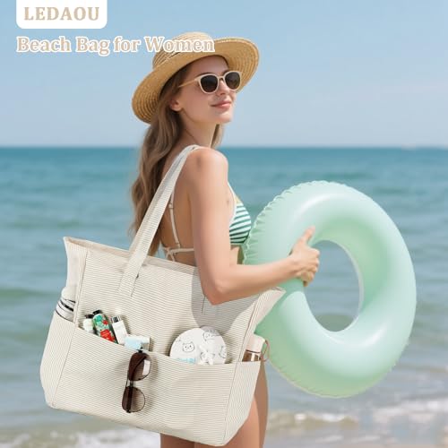Large Beach Bag for Women (Khaki)