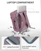 17'' Travel Backpack Airlines Approved Personal Item Carry On Bag Pink (Pink-2 / 17 inch underseat)