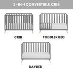 Cozy Nest Convertible Island Crib (Dove Gray/Natural)