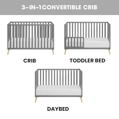 Cozy Nest Convertible Island Crib (Dove Gray/Natural)