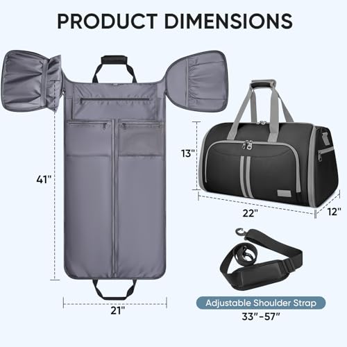 Garment Bags for Travel (Black / Convertible)