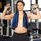 2 Pack Microfiber Travel Towel (L 60"x30"+24"x15" / Navy Blue)