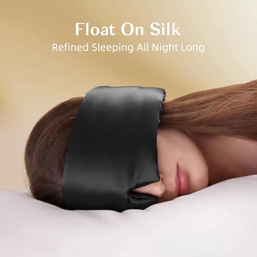 Silk Sleep Mask for Women and Men (Black)