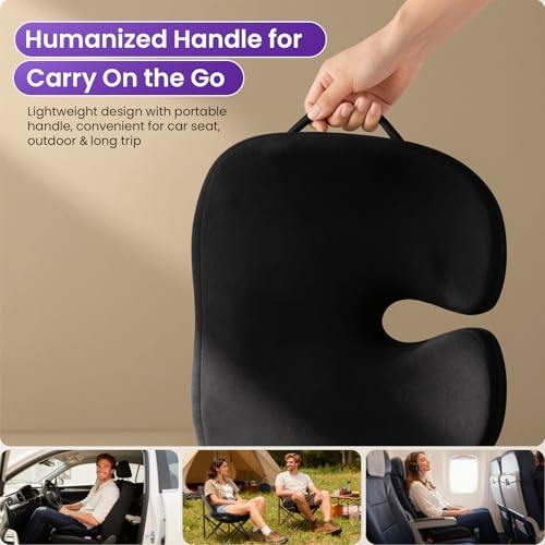 Seat Cushions for Office Chairs (Black (Large) / Large)
