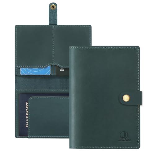 Genuine Leather Passport Holder For Travel (Airtag Blue)