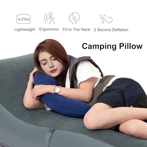 Inflatable Travel Body Pillow (Navy)