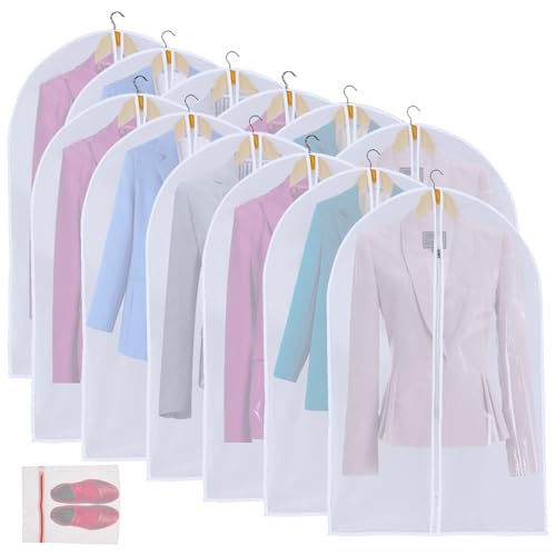 12 Pack Shirt Garment Bags (24" x 36" 12 Pack / Translucent)