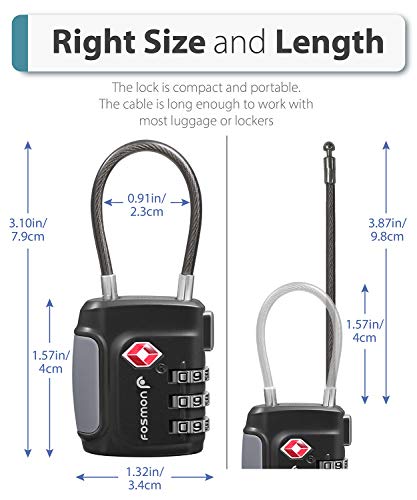 TSA Approved Luggage Locks (4 Pack - Multicolor)