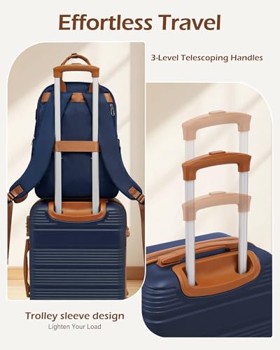 Luggage Sets with Spinner Wheels (3 piece set(BP) / NAVY)