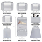 8 Set Packing Cubes Various Sizes Packing Organizer for Travel Accessories Luggage Carry On Suitcase (08-Light Grey / 8 Set-middle Mesh)