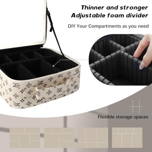 Makeup Bag with Led Mirror (Beige / with LED mirror)