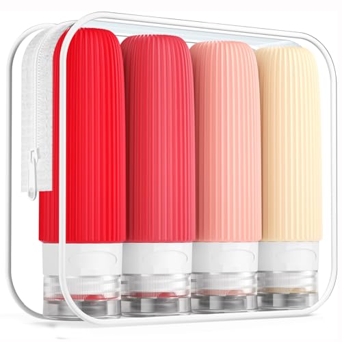 Travel Bottles for Toiletries (3 Ounces / Cream-Colored)