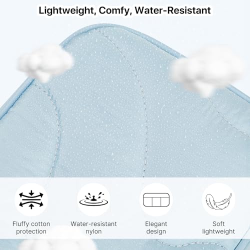 Tech Pouch Lightweight Electronics Organizer Travel Case (Wavy Pattern-Light Blue / XL)
