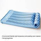 Heat Resistant Silicone Mat Pad Pouch For Travel Curling Iron Wand (Blue)
