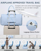 Women Weekender Travel Duffle Bag (06-Light Blue / Large)