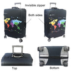 Thicker Luggage Cover Elastic Suitcase Cover Protector Fits 18 (Abstract Map / L)