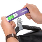 Digital Luggage Scale Vacation Travel Essentials Accessories Gifts for Traveler Portable Suitcase Handheld Weight Scale 110 lbs Hanging Baggage Travel Must Haves (Purple)