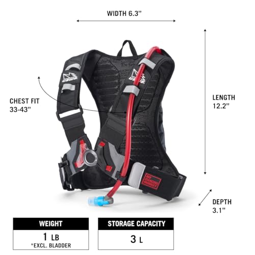 Moto Hydro 3L Hydration Pack with 2.0L (3L, Black Blue)