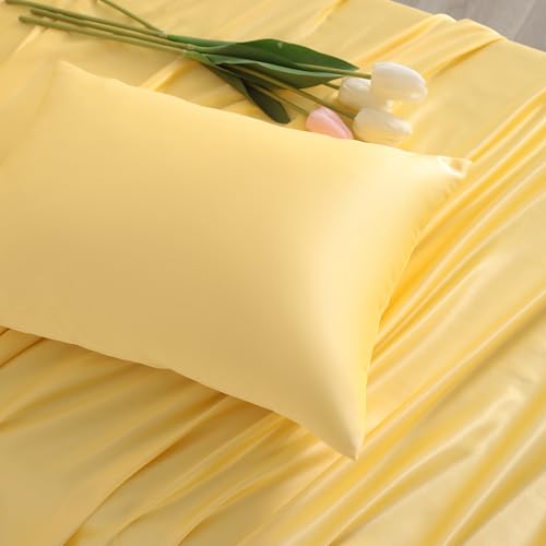 Toddler Pillows with Pillowcases Set (Yellow (Satin) / 13x18 Inch (Pack of 2))