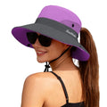 Women's Ponytail Safari Sun Hat (6 3/4-6 7/8 / 1-purple)