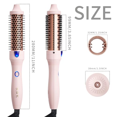 1.25 Inch Tourmaline Ionic Hot Brush Hair Curler for Loose & Volume Curls (White)