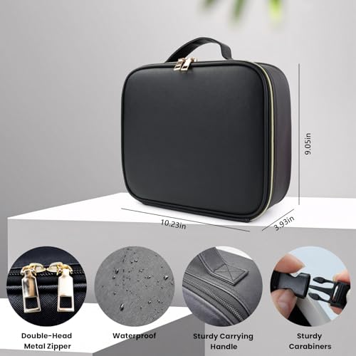 Makeup Bag with Mirror (Black / Makeup bag with LED lights)