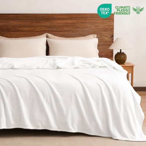 Fleece Blanket King 108"x90" (White / King(108" X 90"))