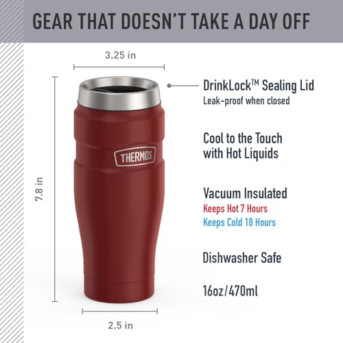 Stainless King Stainless Steel Tumbler (Rustic Red / 16 ounces / No Handle)