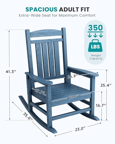 Outdoor Rocking Chair Set of 4 (Blue / 4 Packs)
