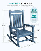 Outdoor Rocking Chair Set of 4 (Blue / 4 Packs)