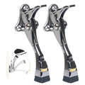 2 Packs Heavy Duty Kickdown Door Stopper (Silver / 4 inch x 2pack)