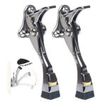 2 Packs Heavy Duty Kickdown Door Stopper (Silver / 4 inch x 2pack)