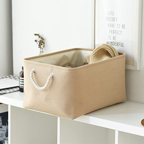 Organization and Storage Basket for Organizing (Beige / 3PCS/X Large -17.7Lx13.8Wx9.8H)