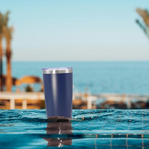 20oz Tumbler Insulated Coffee Tumblers with Lid Stainless Steel Navy 4P (Navy)